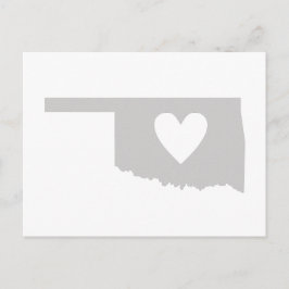 オクラホマグレー州マップシェイプ(ハート切り出し) ポストカード