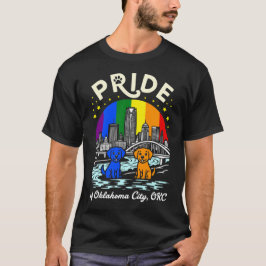 オクラホマシティの誇り OKC ドッグス レインボーフラッグ Tシャツ