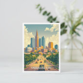 オクラホマシティアートヴィンテージトラベルイラストレーション ポストカード (スタンド正面)