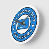 オクラホマシティオクラホマ ラウンド壁時計 (傾斜)