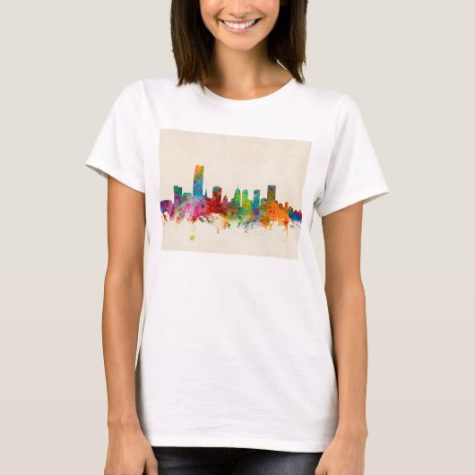 オクラホマシティーのスカイラインの都市景観 Tシャツ (正面)