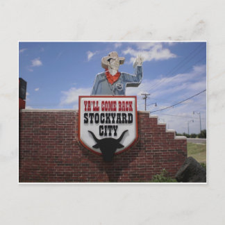 オクラホマシティーの家畜飼育場を去ること ポストカード