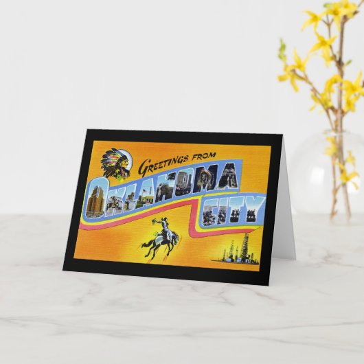 オクラホマシティーオクラホマからの挨拶 カード (黄色い花)