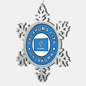 オクラホマシティーオクラホマ スノーフレークピューターオーナメント (右)