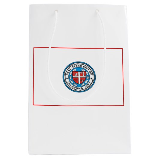 オクラホマシティー国旗(オクラホマ州) ミディアムペーパーバッグ (正面)