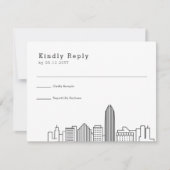 オクラホマシティー結婚ズ |スタイル化されたスカイラインRSVP 出欠カード (正面)