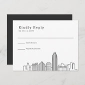 オクラホマシティー結婚ズ |スタイル化されたスカイラインRSVP 出欠カード (正面/裏面)