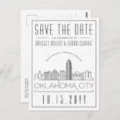 オクラホマシティー結婚ズ | Skyline日付を保存 ポストカード (正面/裏面)