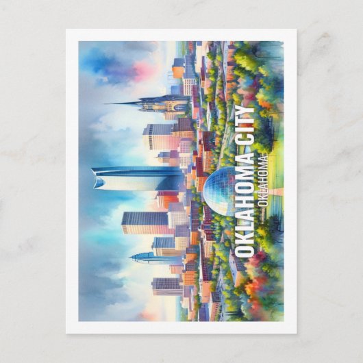 オクラホマシティーOklahoma有名な旅行水の色 ポストカード (正面)