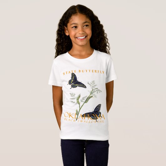 オクラホマテリトリーバタフライザブラックアゲハチョウ Tシャツ (正面フル)