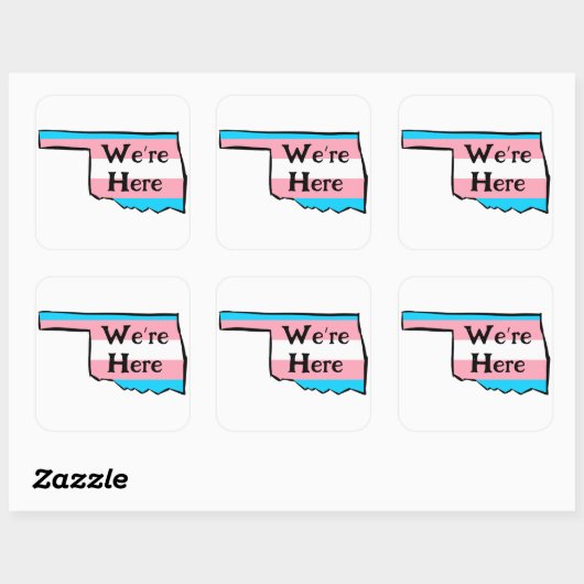 オクラホマトランスプライド我々はここにいる、またはあなたのメッセージ スクエアシール (シート)