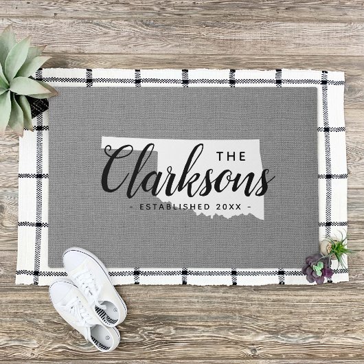 オクラホマファミリーモノグラム州Doormat ドアマット