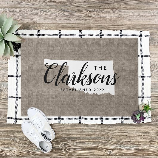 オクラホマファミリーモノグラム州Doormat ドアマット