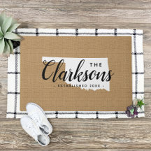 オクラホマファミリーモノグラム州Doormat