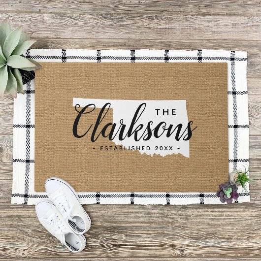 オクラホマファミリーモノグラム州Doormat ドアマット