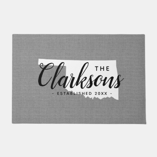 オクラホマファミリーモノグラム州Doormat ドアマット (正面)