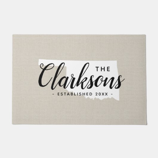 オクラホマファミリーモノグラム州Doormat ドアマット (正面)