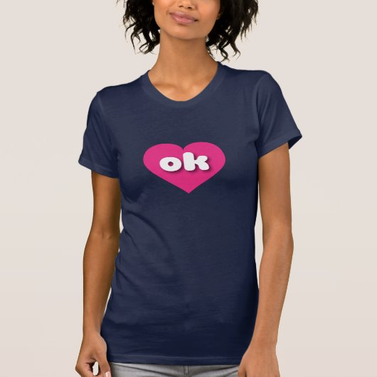 オクラホマホットピンクハート- I love ok Tシャツ (正面)