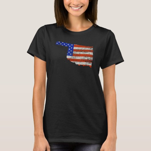 オクラホマホームアメリカ国旗 Tシャツ (正面)