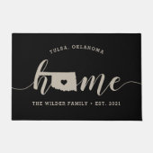 オクラホマホーム州 パーソナライズされた ドアマット (正面)