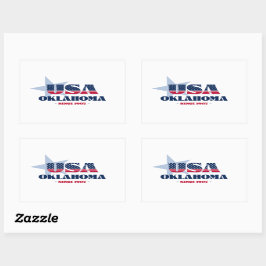 オクラホママイホーム州シール 長方形シール