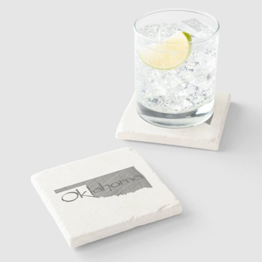 オクラホママップシェイプヴィンテージグレーシャルボード ストーンコースター (横)