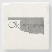 オクラホママップシェイプヴィンテージグレーシャルボード ストーンコースター (正面)