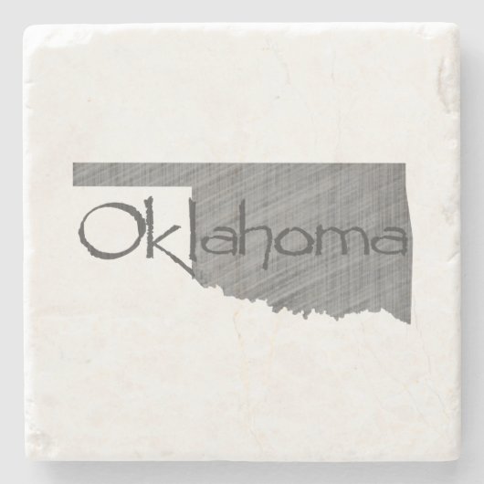 オクラホママップシェイプヴィンテージグレーシャルボード ストーンコースター (正面)