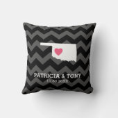 オクラホママップホーム州ラブwithオプションハート クッション (裏面)