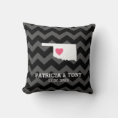 オクラホママップホーム州ラブwithオプションハート クッション (正面)