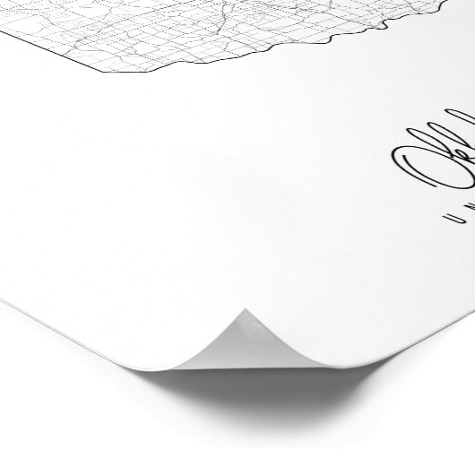 オクラホマミニマル通りの地図 ポスター (角)