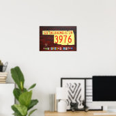 オクラホマライセンスプレートマッププリント ポスター (ホームオフィス)