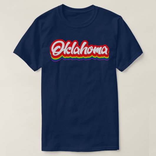 オクラホマレインボータイポグラフィ Tシャツ (デザイン正面)