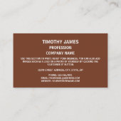 オクラホマンシール、オクラホマのシール 名刺 (裏面)