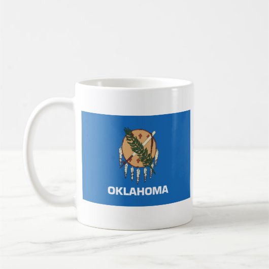オクラホマン国旗+地図マグカップ コーヒーマグカップ (左)