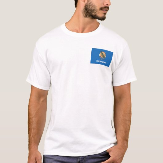 オクラホマン州旗+地図Tシャツ Tシャツ (正面)