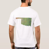 オクラホマン州旗+地図Tシャツ Tシャツ (裏面)
