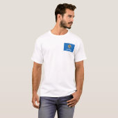 オクラホマン州旗+地図Tシャツ Tシャツ (正面フル)