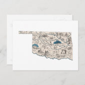 オクラホマヴィンテージ写真マップアンティーク州グラフ ポストカード (正面/裏面)