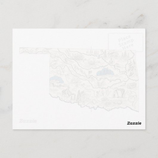 オクラホマヴィンテージ写真マップアンティーク州グラフ ポストカード (裏面)