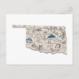 オクラホマヴィンテージ写真マップアンティーク州グラフ ポストカード