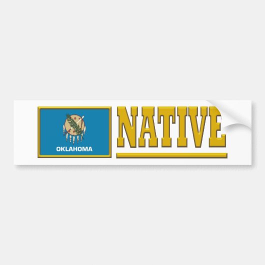 オクラホマ先住民 バンパーステッカー (正面)