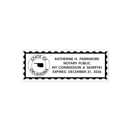 オクラホマ公証人公立自己インキングゴム印 セルフインキングスタンプ (デザイン)