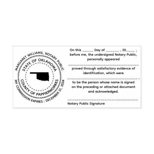 オクラホマ公証公開確認スタンプ セルフインキングスタンプ (デザイン)