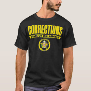 オクラホマ刑務官薄い灰色の線 Tシャツ