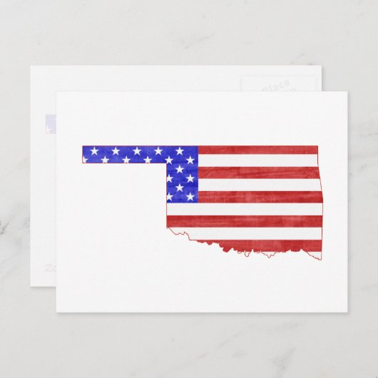 オクラホマ型愛国的オクラホマアメリカ国旗 ポストカード (正面/裏面)