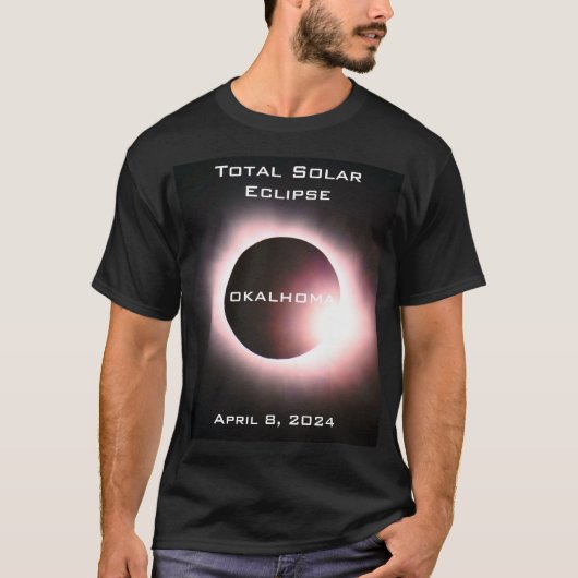 オクラホマ太陽のトタル日食2024年4月8日 Tシャツ (正面)