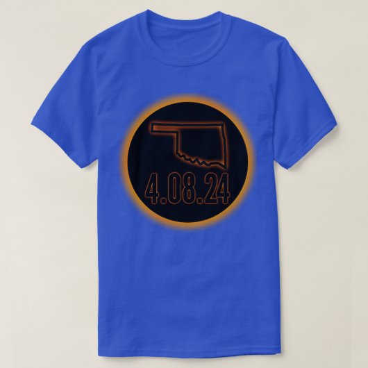 オクラホマ太陽の金日食2024 Tシャツ (デザイン正面)