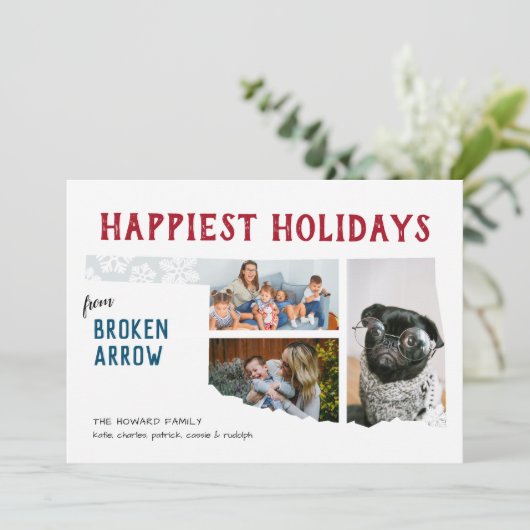 オクラホマ州からハッピーホリデーズフォトムービング シーズンカード (スタンド正面)
