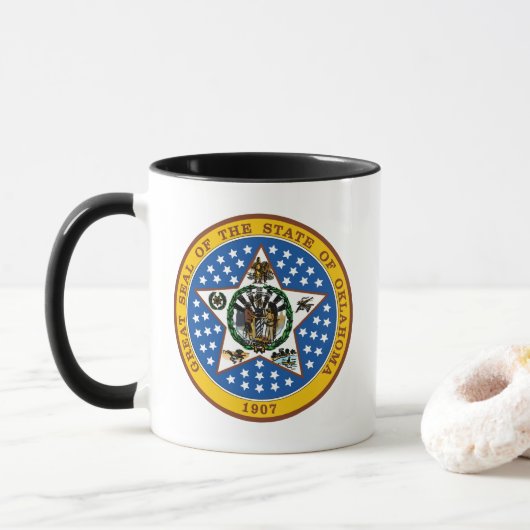 オクラホマ州のシール コーヒー マグカップ (ドーナツ)